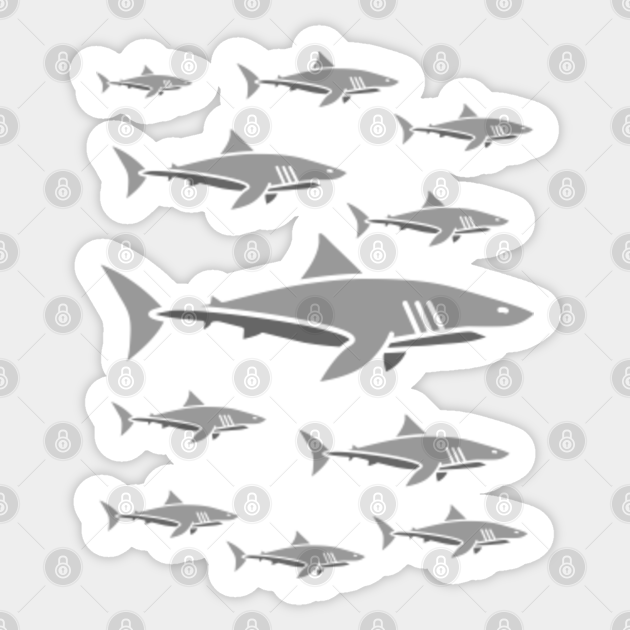 sharks everywhere Sharks Everywhere Sticker TeePublic